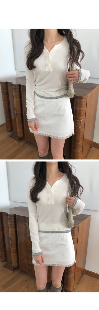 (3 colors) Layered Bicolor T-shirt