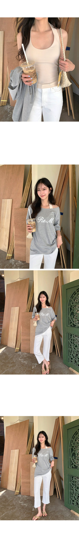 [4 colors] Halter neck sleeveless top