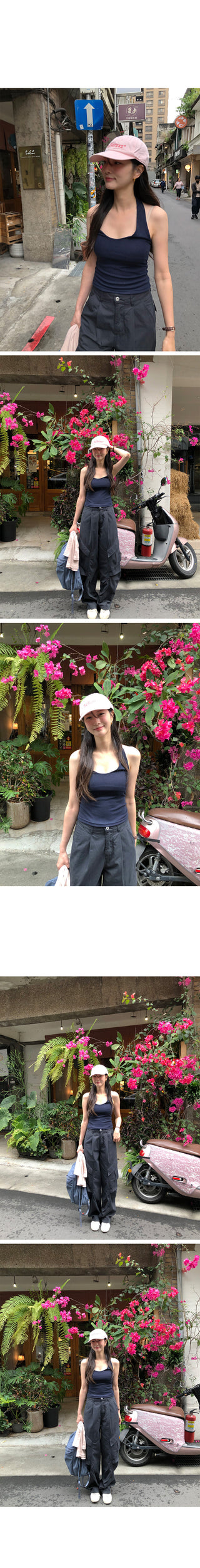 [4 colors] Halter neck sleeveless top