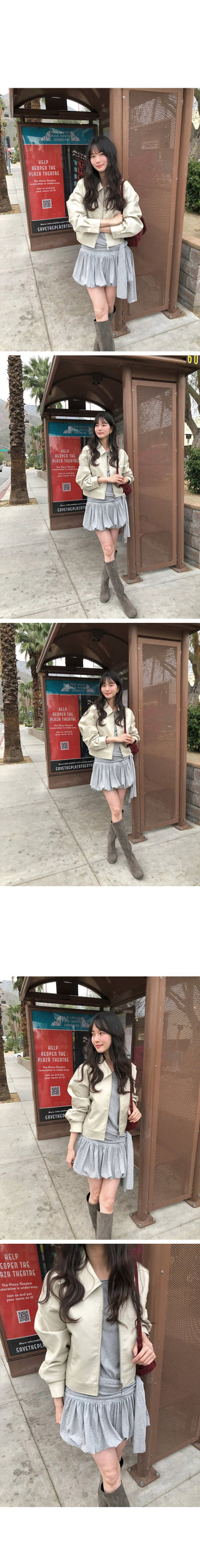 (2 colors) Cropped Leather Jacket