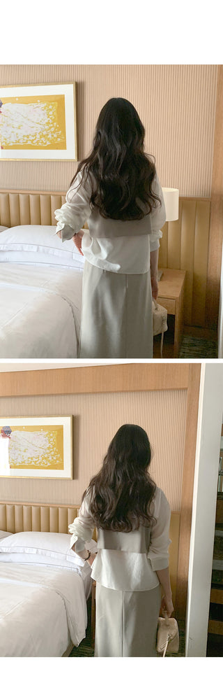 (3 colors) Strap Long Skirt