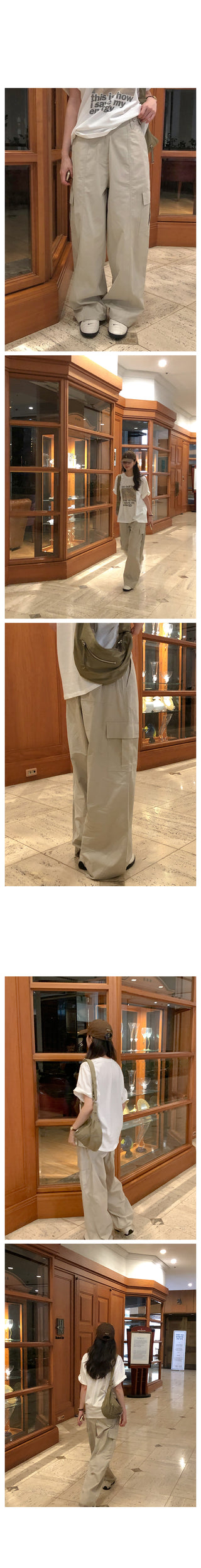 (3 colors) Elastic Waist Cargo Pants