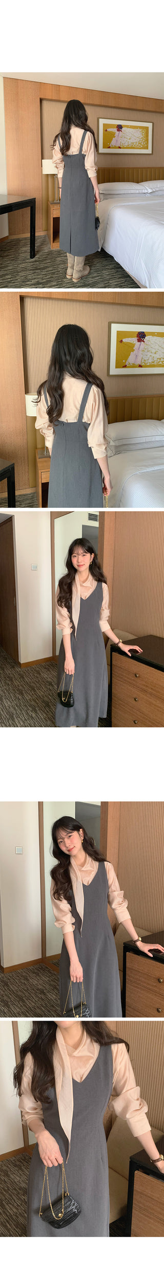 (3 colors) Scarf Blouse