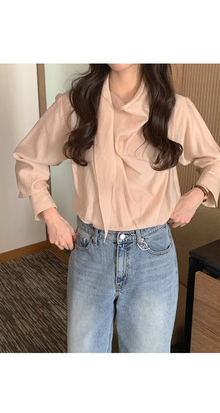 (3 colors) Scarf Blouse