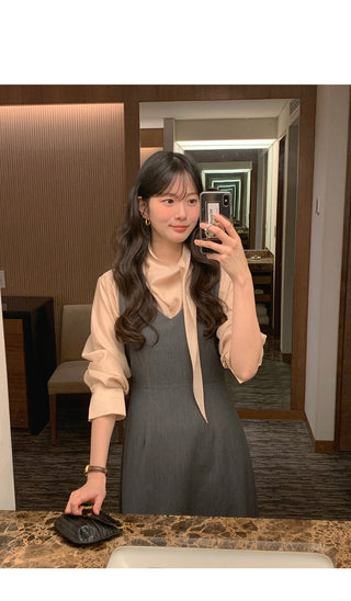 (3 colors) Scarf Blouse