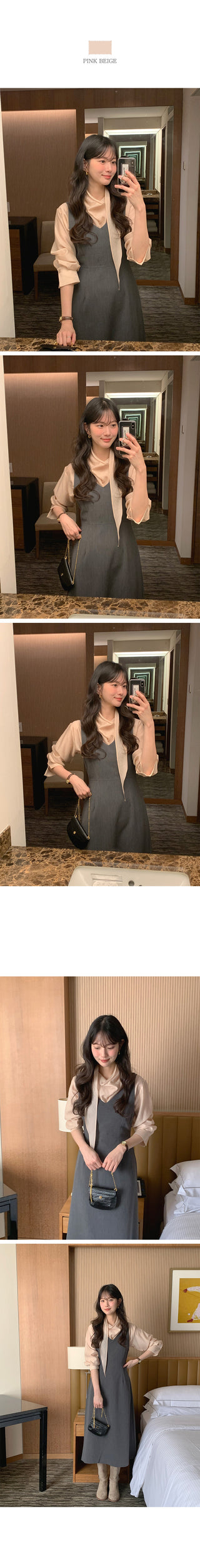 (3 colors) Scarf Blouse