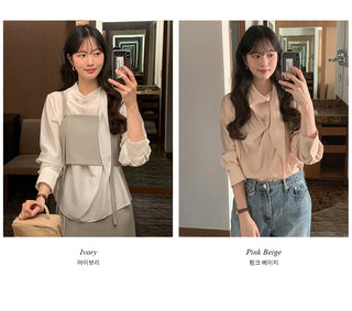 (3 colors) Scarf Blouse
