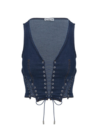 Edenette Top Mid Blue Wash