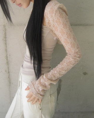 See-through bolero cardigan