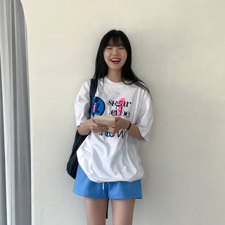 Cotton print oversized T-shirt