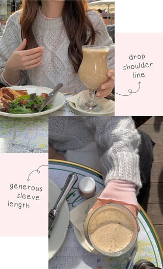 Loose-fit wool twist cable knit sweater