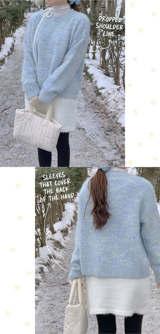 Melange Round Loose Fit Knit