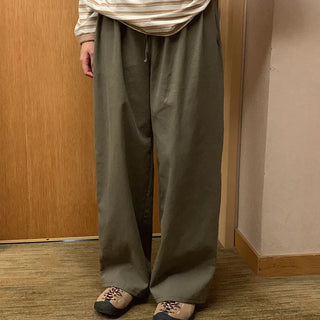Clean cotton elastic waist pants
