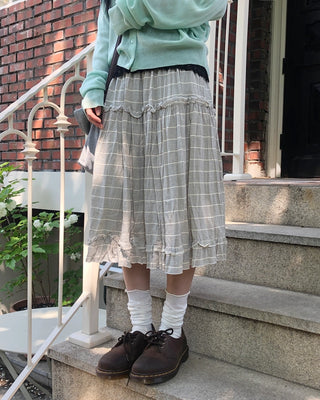 Striped midi skirt