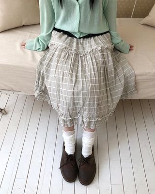 Striped midi skirt