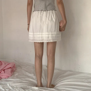 Cotton lace mini skirt
