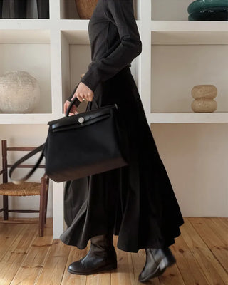 Pleated midi skirt