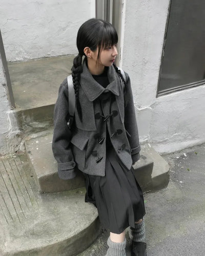 Big Collar Half Duffle Coat (2c)