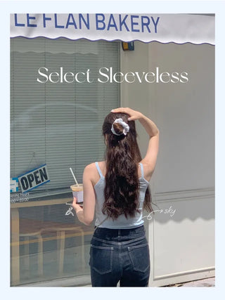 U-neck ribbed sleeveless top (3c)