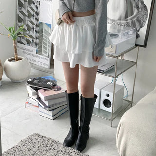 Tiered skirt mini skirt