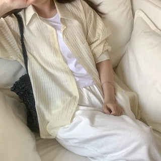 See-through striped shirt