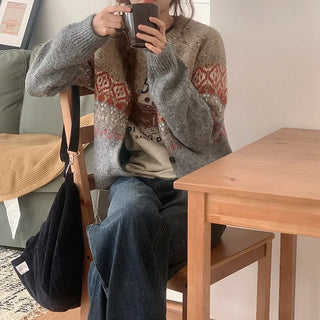 Wool Nordic Knit Cardigan