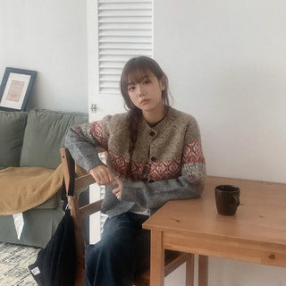 Wool Nordic Knit Cardigan