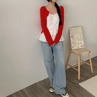 2-Way U-Neck Knit Cardigan
