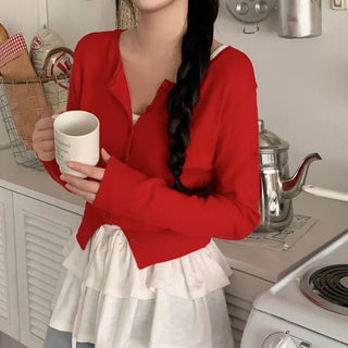 2-Way U-Neck Knit Cardigan
