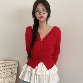 2-Way U-Neck Knit Cardigan