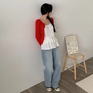 2-Way U-Neck Knit Cardigan