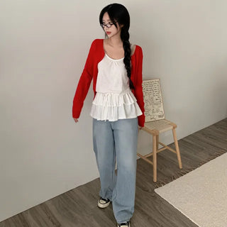 2-Way U-Neck Knit Cardigan