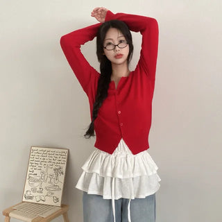 2-Way U-Neck Knit Cardigan