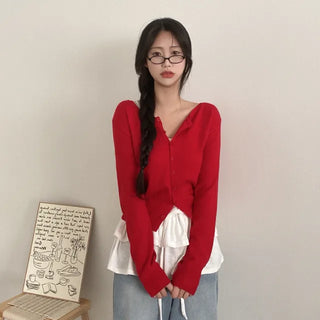 2-Way U-Neck Knit Cardigan