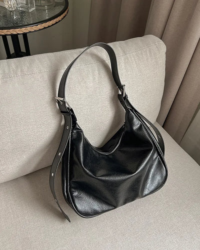 Leather Square Cross Hobo Bag