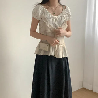 Frilled chiffon bustier