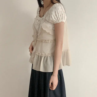 Frilled chiffon bustier