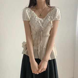 Frilled chiffon bustier