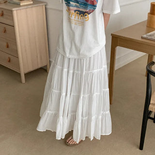 Tray Lace Tiered Long Skirt