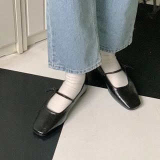 Slim Leather Mary Janes