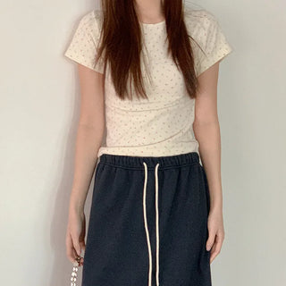 Flower Angora Short-Sleeved T-Shirt