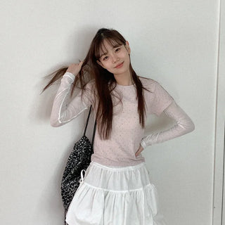 Flower Angora Short-Sleeved T-Shirt
