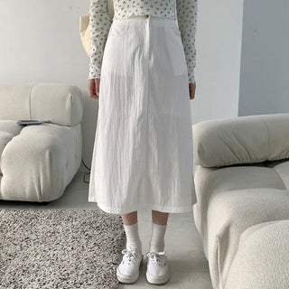 Nylon midi skirt