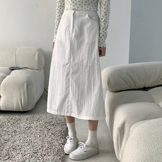 Nylon midi skirt