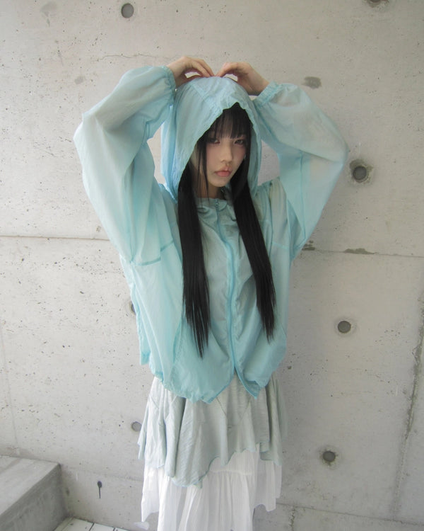 See-through zip-up mountain parka