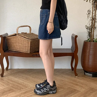 Denim pocket mini skirt