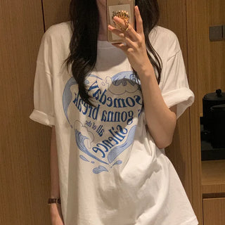 [2 colors] Printed Short-Sleeve T-Shirt