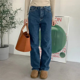 [Fleece-lined] Straight Denim Pants