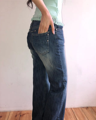 Low-waist denim pants