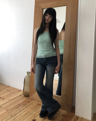 Low-waist denim pants